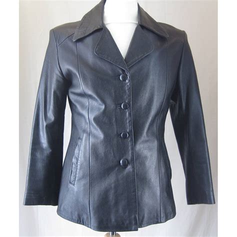 Vera Pelle Leather Women Jacket Vera Pelle Size M Black Oxfam Gb