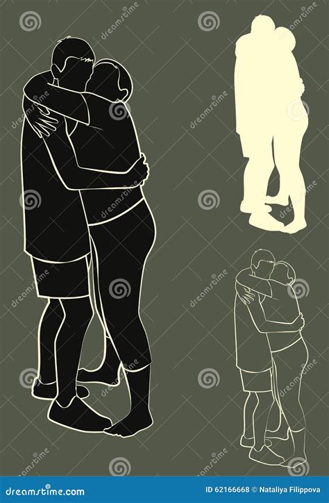 Silhouette Couple Hugging Stock Vector Illustration Of Young 62166668