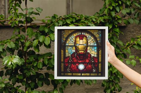 Iron Man Stained Glass Digital Print Etsy