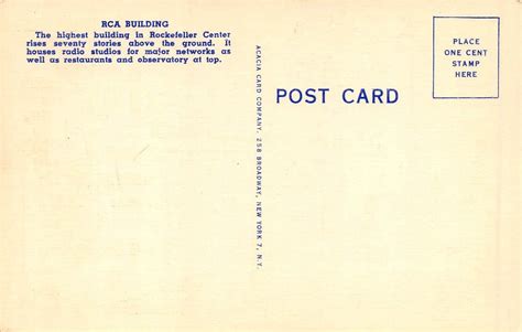 New York City Ny 1940s Postcard Rca Building Rockefeller Center