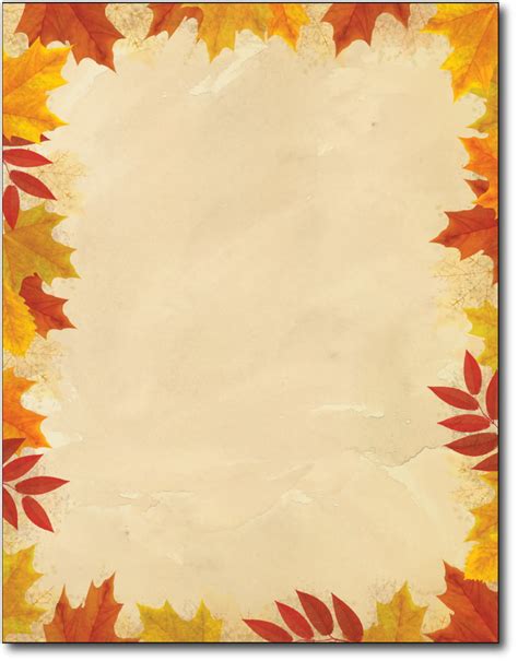 autumn leaves border letterhead paper sheets walmart com my xxx hot girl