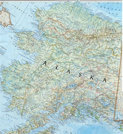 Large Detailed Topographical Map Of Alaska Alaska Large Detailed