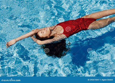 Swim Woman Pool Beauty Lifestyle Summer Female Blue Person Water Body Bikini Stock Image Image