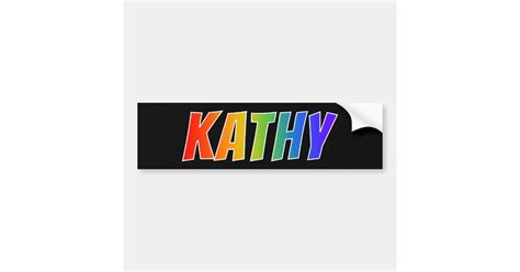 First Name Kathy Fun Rainbow Colouring Bumper Sticker Zazzle