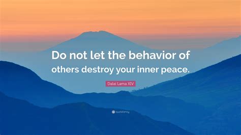Dalai Lama Xiv Quote “do Not Let The Behavior Of Others Destroy Your