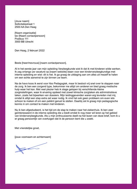 Voorbeelden Sollicitatiebrief Verpleegkundige Loretta Williams Letter