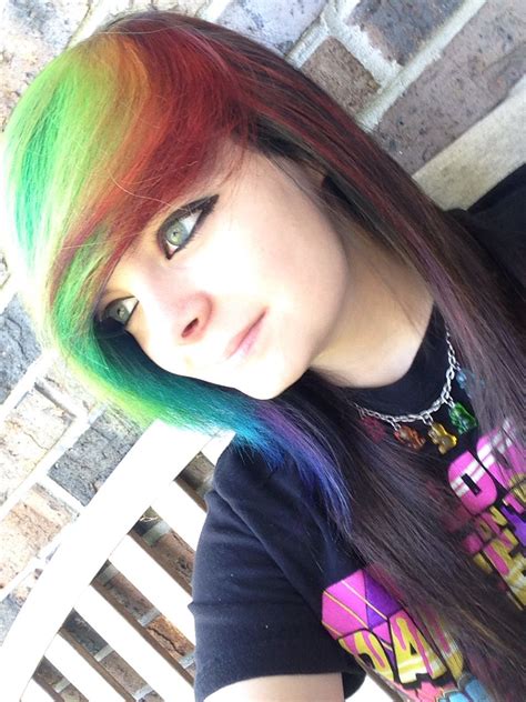 Rainbow Hair Scene Hairstyles Rainbow Hair Emo Hair Styles Girl