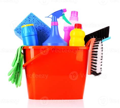 Bucket With Cleaning Supplies 964400 Stock Photo At Vecteezy