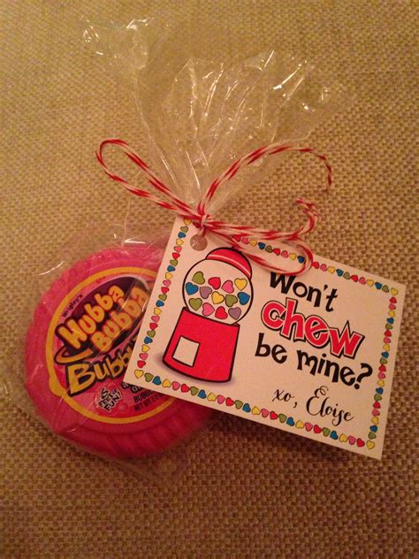 Valentine for classmates Bubblegum goodies | Kindergarten ...