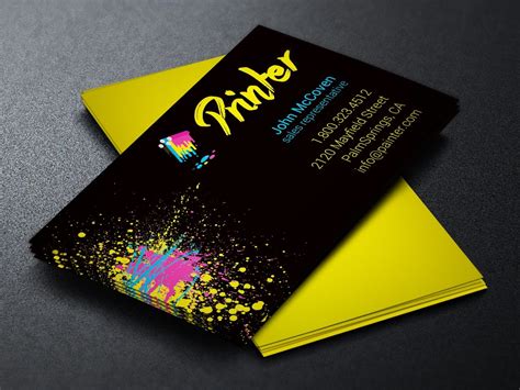 Printing services can help your business stand out with design assistance for business cards, posters, banners and all your marketing material printing needs. Printer Business Card Template | Godserv Designs - Sellfy.com