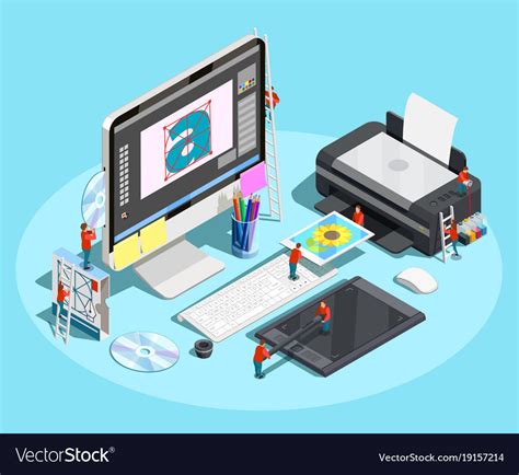 Graphic Designer Workspace Concept Royalty Free Vector Image