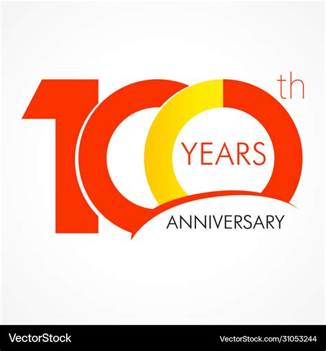 100 Years Anniversary Logo Royalty Free Vector Image