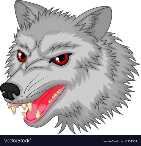 Vector Illustration Of Angry Wolf Cartoon Character Download A Free