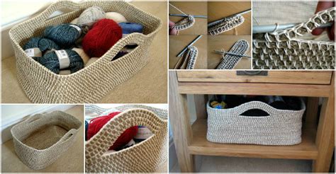 Crochet Rope Basket Tutorial How To Instructions