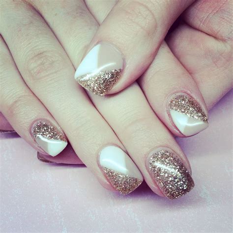 Nude And Gold Glitter Gel Nails Jennys Beauty Room Pinterest
