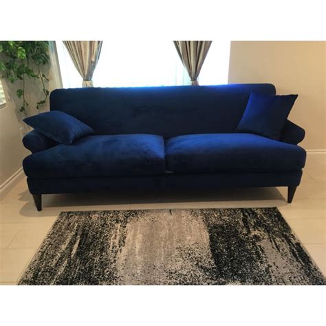 Velvet chesterfield sofa antique chesterfield sofa tufted sofa navy blue couch. Contemporary Midnight Blue Velvet Sofa | Chairish