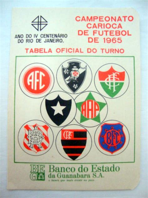 Cartela Oficial Do Campeonato Carioca De Futebol 1965 R 2400 Em