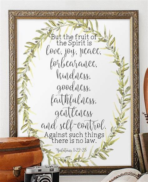 Bible Verse Fruit Of The Spirit Print Printable Quote Art Etsy