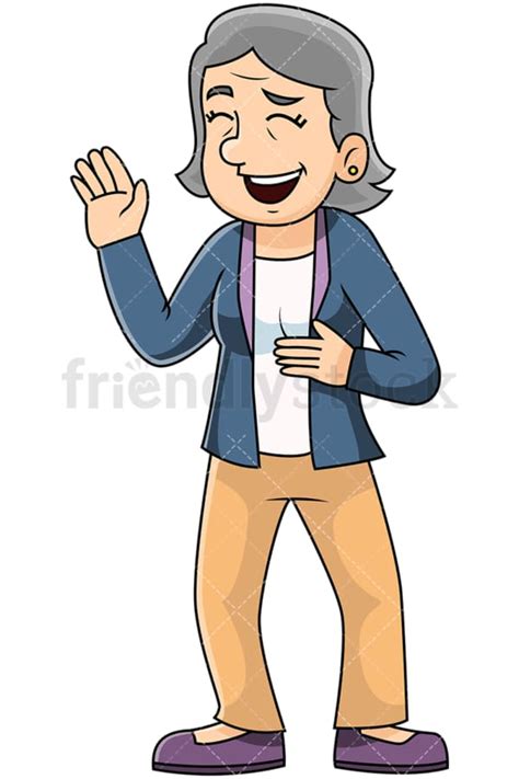 Mature Woman Making Point Vector Cartoon Clipart Friendlystock