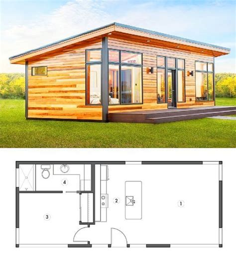 A Small Cabin With Floor Plans And Measurements