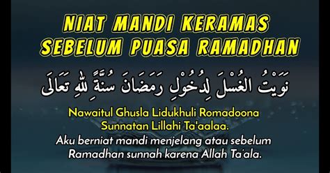 Doa Mandi Puasa Ramadhan Niat Mandi Wajib Sebelum Puasa Ramadhan