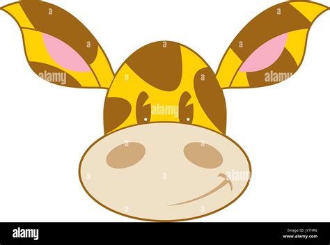 Cute Cartoon Giraffe Head Vector Illustration Stock Vector Image And Art