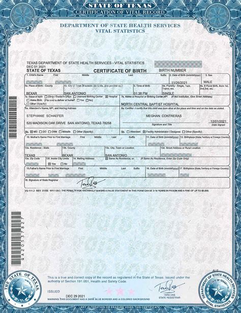 spanish birth certificate template