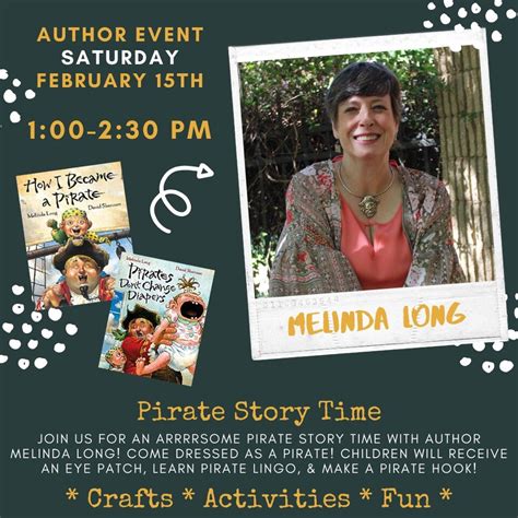Pirate Meet The Author Story Time With Melinda Long — The Story Shop