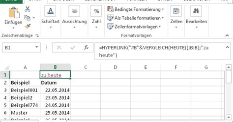 Excel Direkt Zu Aktuellem Datum Springen Pctipp Ch