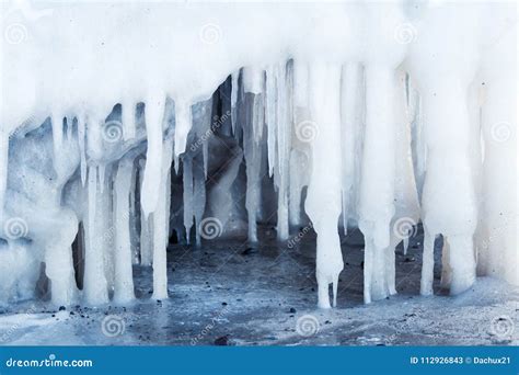 A Beautiful Hangign Icicles Of Salt Water On The Coast Of Baltic Sea