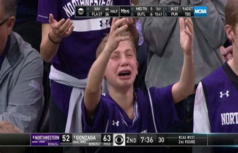 young northwestern fan  caught crying  tv  twitter roasted  complex