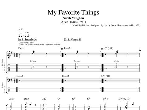 My Favorite Things By Sarah Vaughan Guitar Bass Tabs Sheet