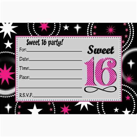 16th Birthday Invitation Templates Free