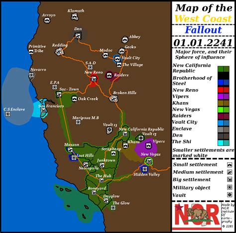 Map Of The Fallout West Coast Imaginarymaps
