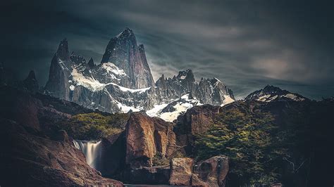 Glacier Mountains Cliff Peaks Hd Wallpaper Pxfuel