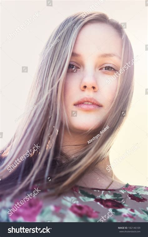 Portrait Beautiful Young Girl Outdoors Stock Photo 182146109 Shutterstock