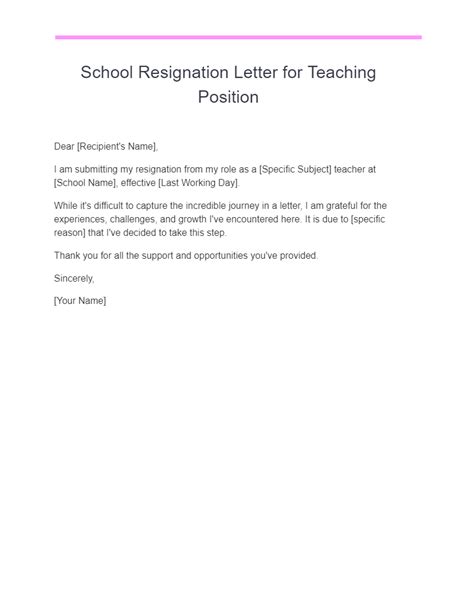 16 School Resignation Letter Examples How To Write Tips Examples