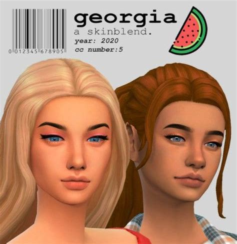 Georgia Skinblend By Melonsim The Sims 4 Skin Sims 4 Cc Skin Sims 4