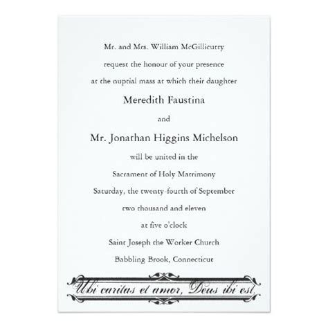 The lord god said, it is not good for the man to be alone. Ubi Caritas et Amor Catholic Wedding Invitation | Zazzle ...