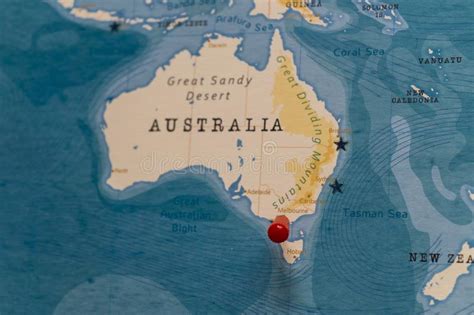 World Map With Destination Pin Australia Stock Photo Image Of Atlas