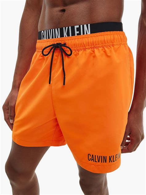 Calvin Klein Intense Power Medium Double Waistband Swim Shorts Orange