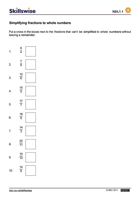13 Fraction Simplest Form Worksheet
