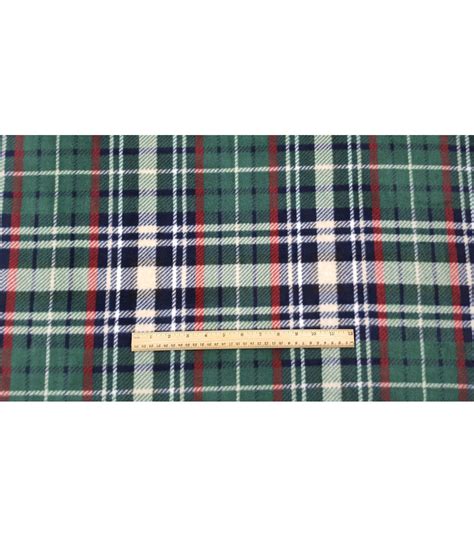 Luxe Fleece Fabric Green Navy Oatmeal Heather Plaid Joann Fleece