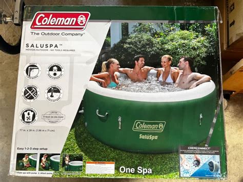 New Coleman Saluspa 6 Person Round Portable Inflatable Outdoor Hot Tub