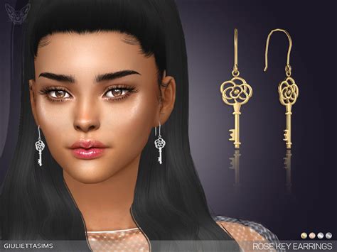 Rose Key Earrings By Feyona From Tsr Sims 4 Downloads