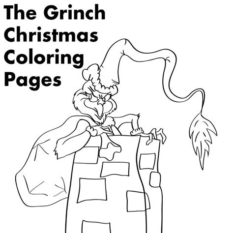 Grinch Christmas Coloring Pages Printable