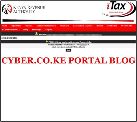 How To Reprint Kra Pin Certificate On Kra Itax Web Portal Ke
