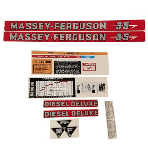 1215 1035 Massey Ferguson Decal Set 35de Massey Ferguson Complete