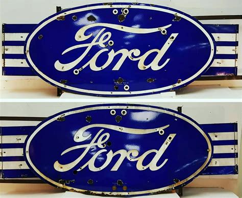 Rare Original Ford Double Sided Porcelain Sign Ford Classic Cars
