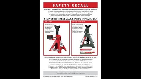 We're now adding these jack stands to our recall. Harbor Freight Jack Stand recall - CCAR